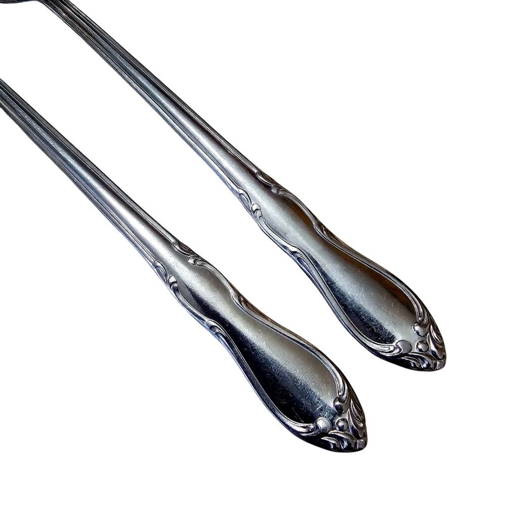 2 Oneida Homestead Ice Tea Spoons 7.5" Floral Vintage Rogers Co stainless - Picture 6 of 10